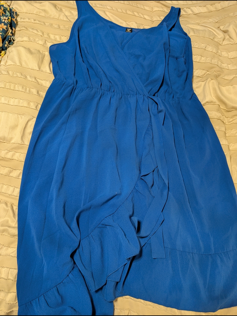 SHEIN Royal Blue Asymmetrical Wrap Dress